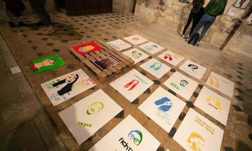 Oeuvres d'arts exposées lors de l'évènement "Les jeunes s'exposent" à l'Abbaye du Ronceray
